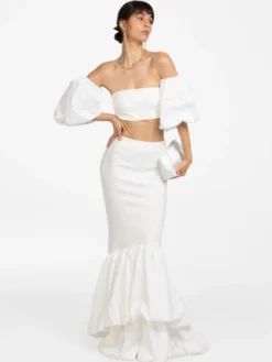 MANDRAGORA Spódnica maxi Zora Kremowy Regular Fit