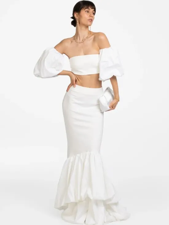 MANDRAGORA Spódnica maxi Zora Kremowy Regular Fit