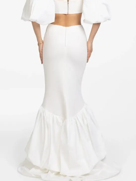 MANDRAGORA Spódnica maxi Zora Kremowy Regular Fit