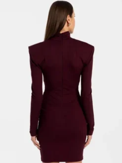 MANDRAGORA Sukienka dzianinowa Soreen Bordowy Slim Fit