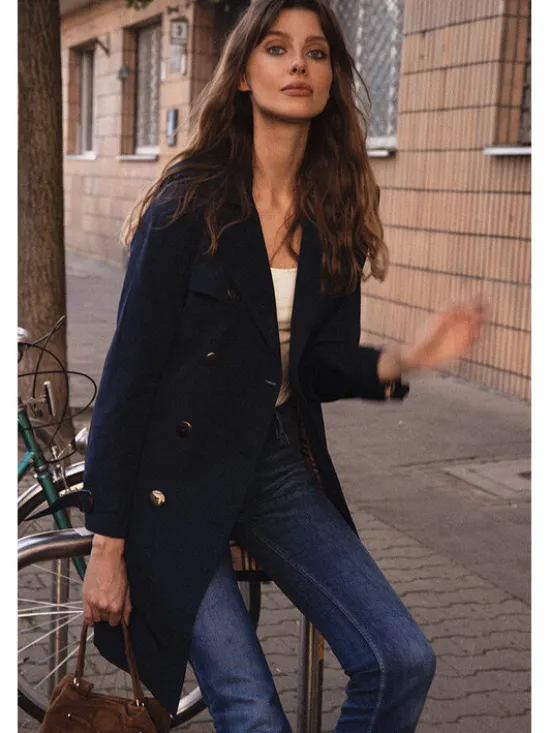 Manifiq&Co. Trencz Lauren Granatowy Casual Fit