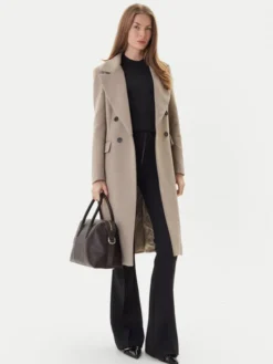 Maryley Płaszcz przejściowy 25IB807/01SS Beżowy Regular Fit