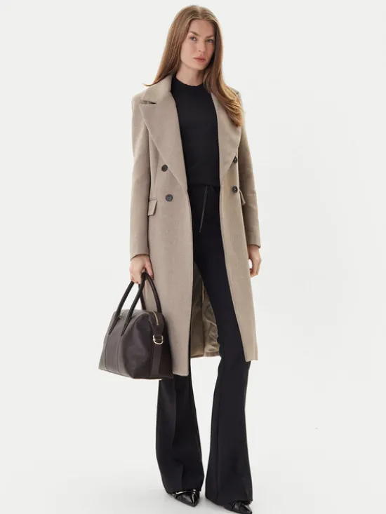 Maryley Płaszcz przejściowy 25IB807/01SS Beżowy Regular Fit