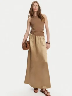 Max Mara Leisure Spódnica trapezowa Nuevo 2516101028 Beżowy Regular Fit