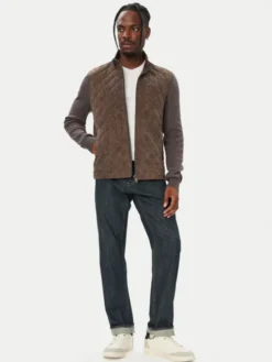 Milestone Kurtka skórzana MSPaxton 631624 60885 Szary ciemny Regular Fit