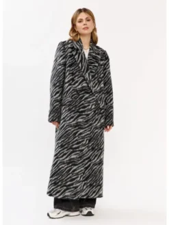 Mirons Płaszcz przejściowy print Czarny Oversize