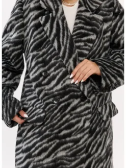 Mirons Płaszcz przejściowy print Czarny Oversize