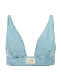 MissDenim Biustonosz top Denim Top Niebieski Basic Fit