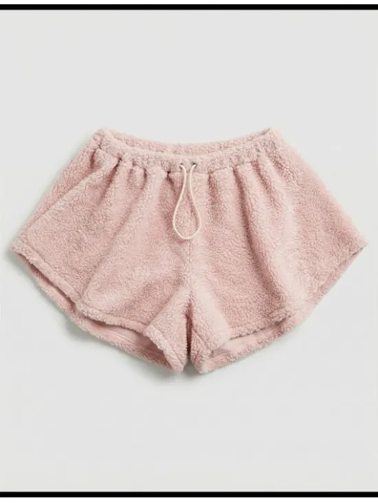 MissDenim Komplet top i spodenki Teddy Bear Różowy Basic Fit