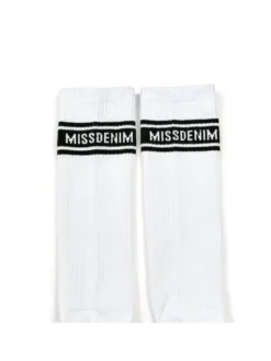 MissDenim Skarpety długie Long Front Biały