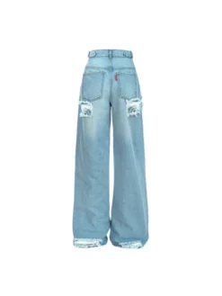 MissDenim Spodnie damskie Baggy Fit Niebieski Baggy Fit