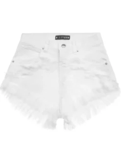 MissDenim Szorty jeansowe High Waist Biały Regular Fit