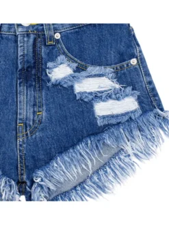 MissDenim Szorty jeansowe High Waist Granatowy Regular Fit
