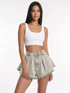 MissDenim Szorty jeansowe Skorts Szary jasny Regular Fit