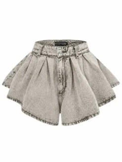 MissDenim Szorty jeansowe Skorts Szary jasny Regular Fit