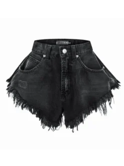 MissDenim Szorty jeansowe Skorts Czarny Regular Fit