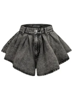 MissDenim Szorty jeansowe Skorts Szary Regular Fit