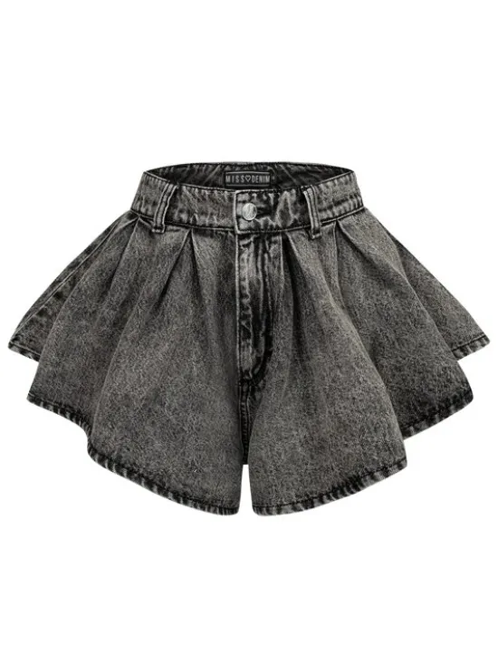 MissDenim Szorty jeansowe Skorts Szary Regular Fit