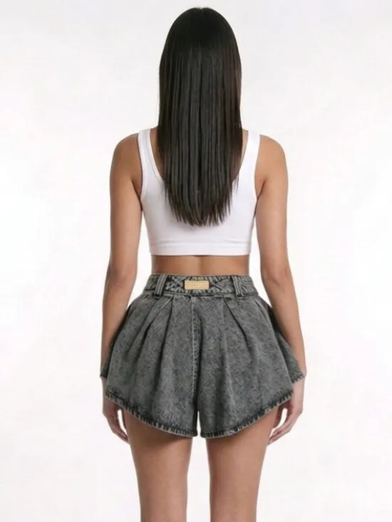 MissDenim Szorty jeansowe Skorts Szary Regular Fit