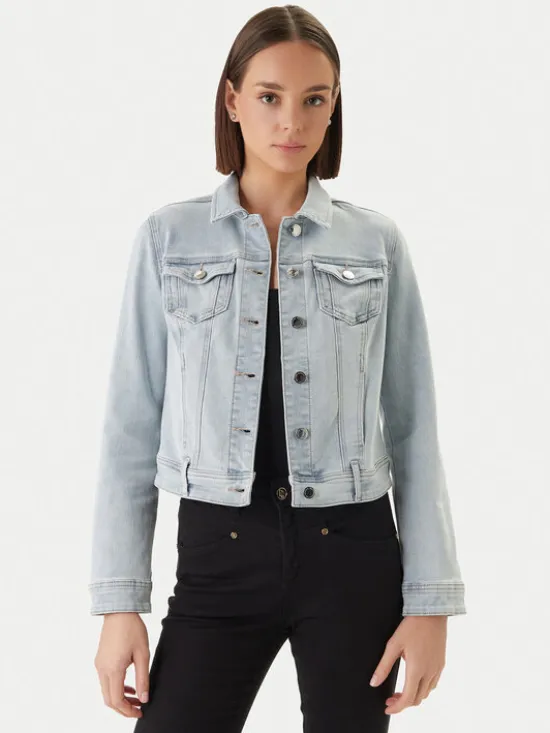 Morgan Kurtka jeansowa 231-VPOMI Niebieski Regular Fit