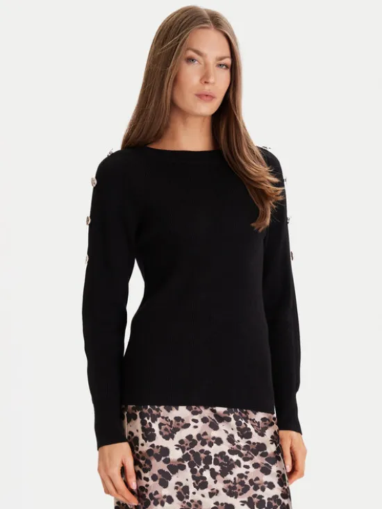 Morgan Sweter 252-MTECNA Czarny Regular Fit