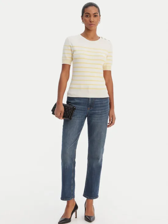 Morgan Sweter 251-MTERI Żółty Slim Fit