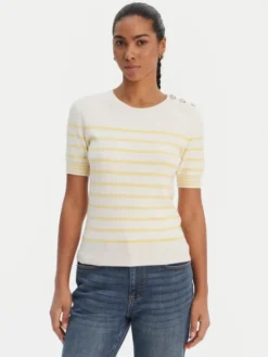 Morgan Sweter 251-MTERI Żółty Slim Fit