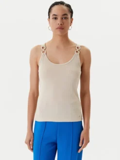 Morgan Top 251-DIDONI Beżowy Slim Fit