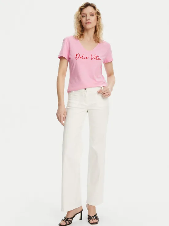 Morgan T-Shirt 251-DOLCE Różowy Regular Fit