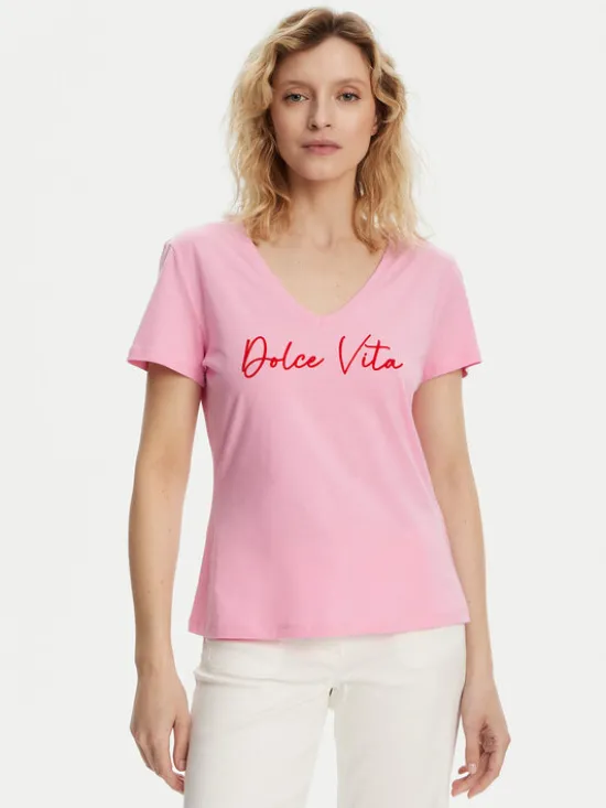 Morgan T-Shirt 251-DOLCE Różowy Regular Fit