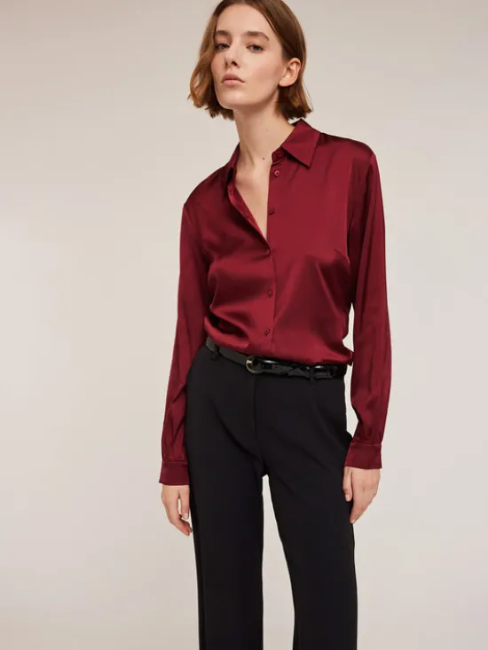 Motivi Koszula 5192Q000736N036 Bordowy Regular Fit