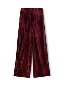 Motivi Spodnie materiałowe P028Q304298N036 Bordowy Flare Fit