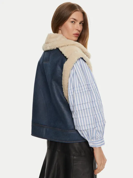 Munthe Bezrękawnik Tuppa 243150524341 Granatowy Loose Fit