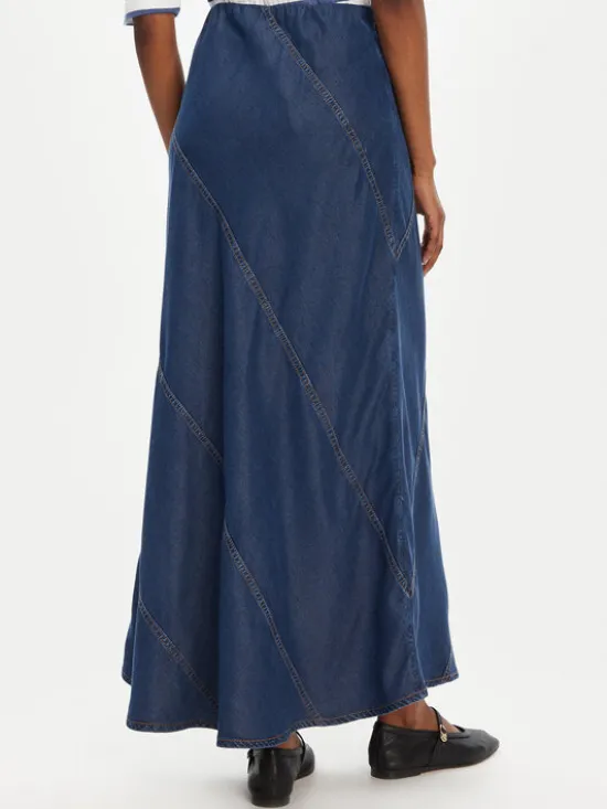 Munthe Spódnica maxi Parson 252122225207 Niebieski Regular Fit