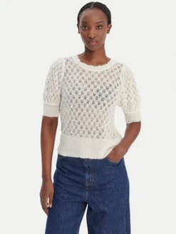Munthe Sweter Popta 252161925274 Écru Regular Fit