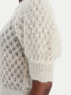 Munthe Sweter Popta 252161925274 Écru Regular Fit
