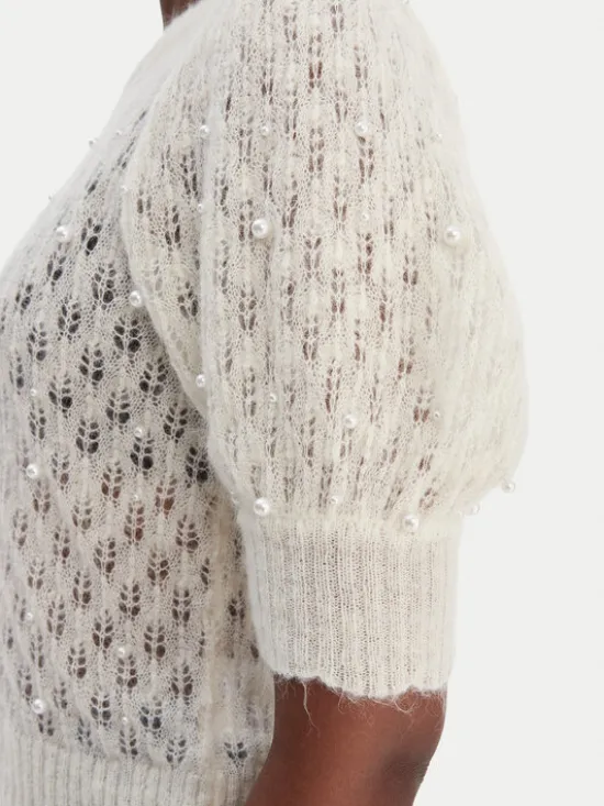 Munthe Sweter Popta 252161925274 Écru Regular Fit