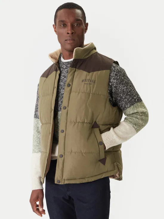 Mustang Kamizelka Dublin 1016901 Zielony Regular Fit
