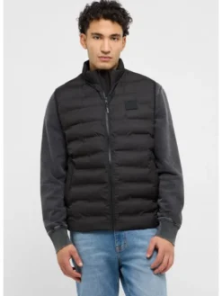 Mustang Kamizelka Style Dublin Czarny Regular Fit