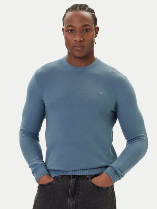 Mustang Sweter Elliot 1016844 Niebieski Regular Fit