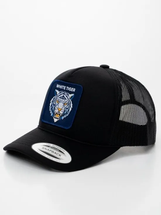 MyStars Czapka z daszkiem z Białym Tygrysem Tiger Czarny