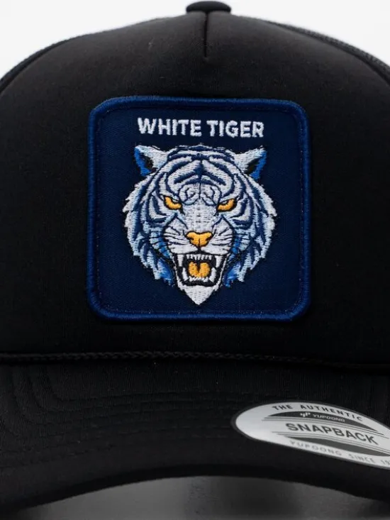 MyStars Czapka z daszkiem z Białym Tygrysem Tiger Czarny