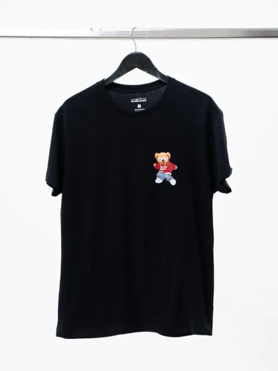 MyStars Komplet t-shirtów Zestaw 3 sztuki Chill Bear Misie Miśki Modne Czarny Regular Fit