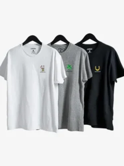 MyStars Komplet t-shirtów Zestaw 3 T-Shirtów Męskich Czarny / Biały / Szary MyStars Luck L Kolorowy Regular Fit