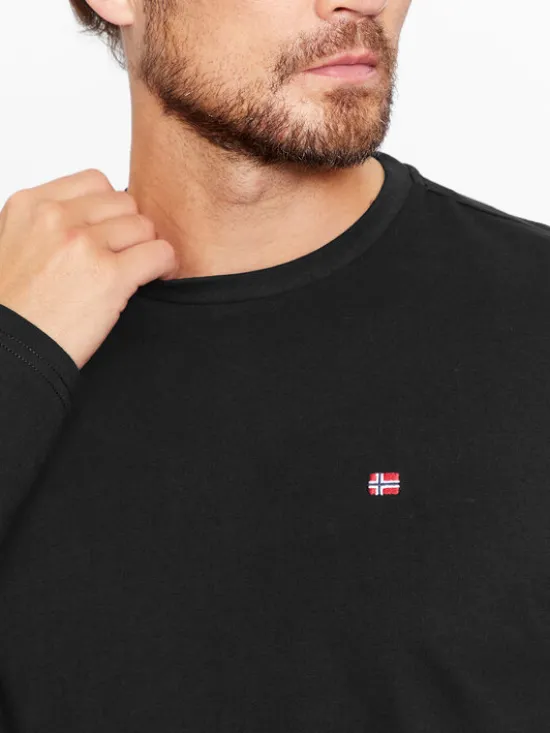 Napapijri Longsleeve Salis NP0A4HN7 Czarny Regular Fit