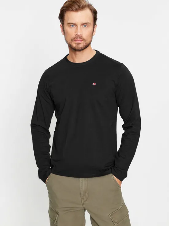 Napapijri Longsleeve Salis NP0A4HN7 Czarny Regular Fit