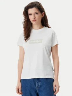 Napapijri T-Shirt NP0A4IP1 Biały Regular Fit
