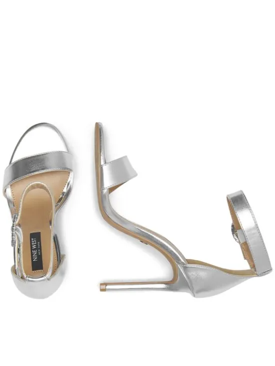 Nine West Sandały WFA2646-1 Srebrny