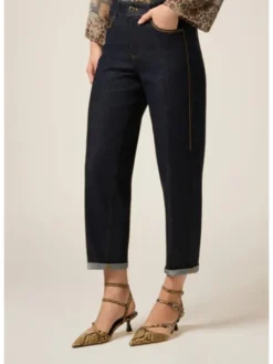 Oltre Jeansy P419R008697N034 Niebieski Regular Fit