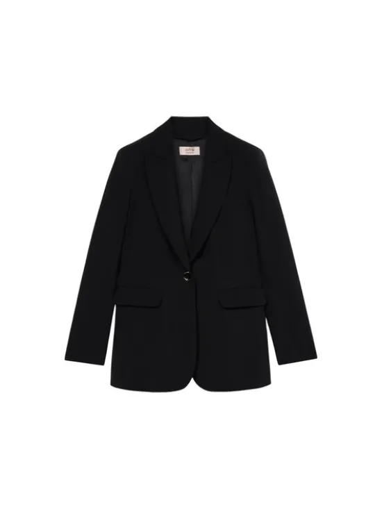 Oltre Marynarka Q800R004596N033 Czarny Slim Fit